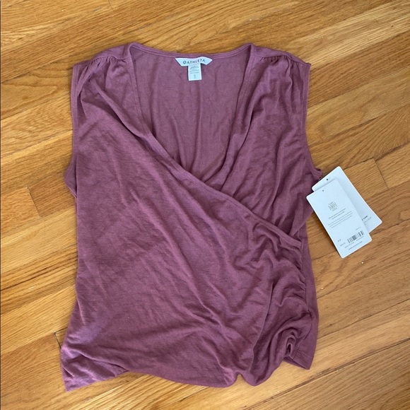 Athleta Pink and Purple Sleeveless Wrap Blouse - Picture 1 of 2
